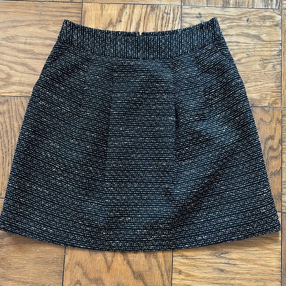 Halogen black tweed skirt